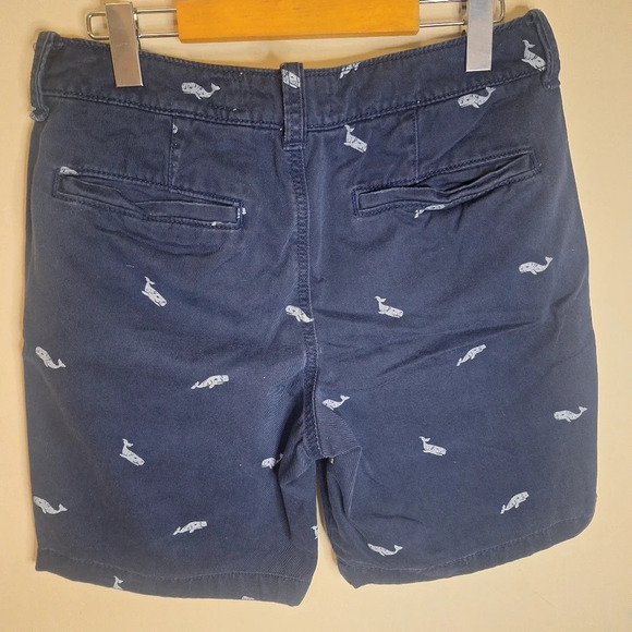 A & F blue whale print cotton chino shorts SZ 30 - Picture 3 of 4